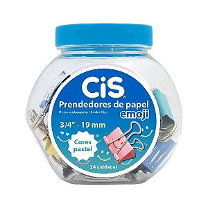 Prendedor Metálico Cis Blinder Clip Emoji  19mm PT C/24
