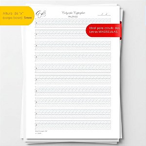 Papel Pautado Para Caligrafia Copperplate 5mm Com Ovais - 10 Folhas