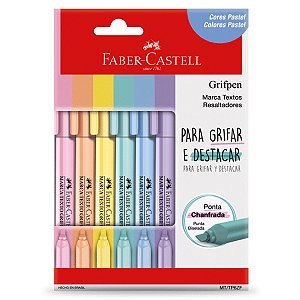 Marca Texto Faber-Castell Grifpen Tons Pastel 6 Cores