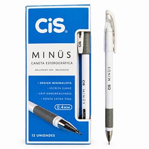 Caneta Esferográfica Cis Minus Preta 0,4mm 12 Unidades