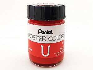 Tinta Guache Para Caligrafia e Desenho Pentel Poster Color Vermelho 11 - 30ml