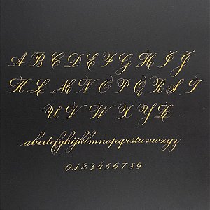 Manuscrito - Alfabeto Copperplate - Maúsculas, Minúsculas e Números - M.C.02