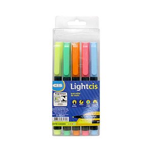 Estojo Caneta Marca Texto Cis LightCis 5 Cores