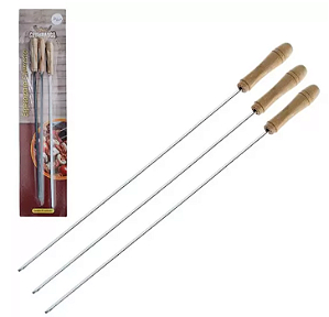 Espeto Para Churrasco Com 3 Peças De 41cm - ART HOUSE