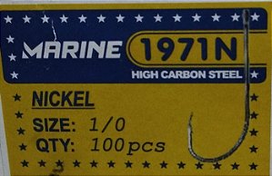 Caixa de Anzol Marine - 1971N N 1/0 c/100pcs