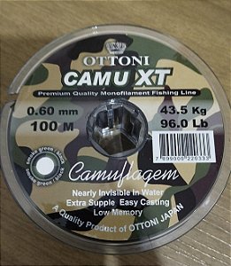 Linha Monofilamento OTTONI - Camu XT Nº 0.60mm 100m