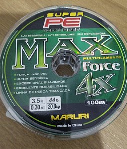 Linha Multifilamento Max Force 4x - N 0.30mm 100m verde