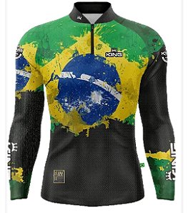 Camiseta de Pesca King - Preta e Brasil
