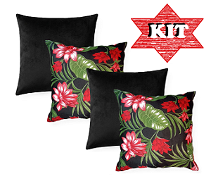 Kit 4 Almofadas Estampadas e Lisas (Cheias)