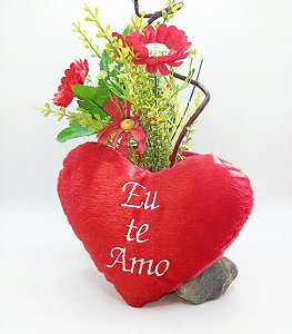 Pelúcia Coração Vermelho Eu Te Amo 16x18cm