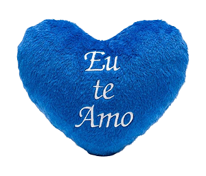 Pelúcia Coração Azul Eu Te Amo 16x18cm