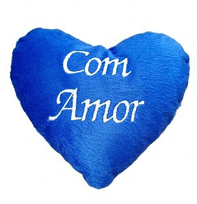 Pelúcia Coração Azul Com Amor 16x18cm