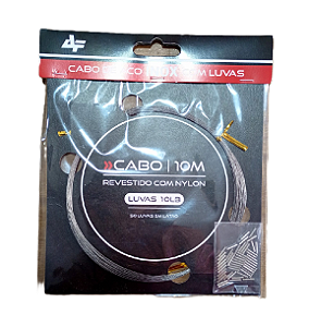 Cabo de Aço Revestido Nylon 10m com 50 Luvas em Latão 10lb