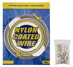 Cabo de Aço Revestido Nylon 25lb 10 Metros - Maruri