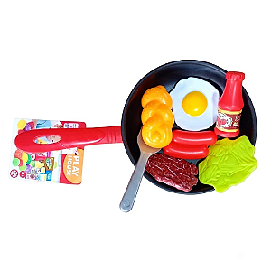 Frigideira de Brinquedo Com Comidinhas