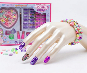 Kit Fashion Infantil - Miçangas, Unhas, anéis e maquiagem!