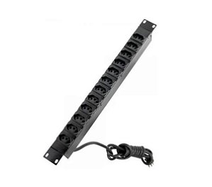 REGUA DE TOMADA 19 C/ 12 POSICOES 2P+T - CABO 1.5 M - 20A