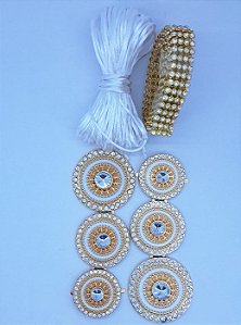 Kit Cabedal Mandala em metal - branco