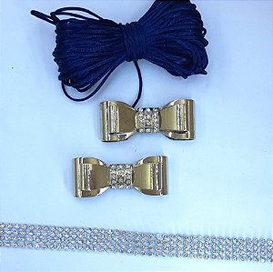 Kit Cabedal Laço Prata