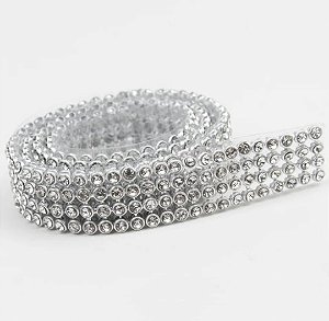 Manta de Strass 4 Carreiras - Prata
