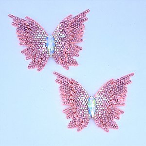 Cabedal em feltro Borboletas ao Sol - Rosa BB