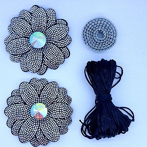 Kit Cabedal em Feltro Pétalas de Encanto - Cristal