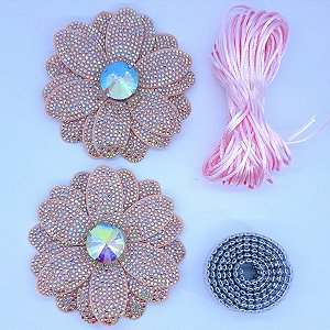 Kit Cabedal em Feltro Pétalas de Encanto - Rosa