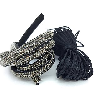 Kit meia cana brilho - Preto