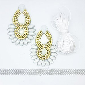 Kit cabedal em feltro cocar - branco