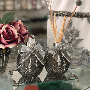 Kit Lavabo  Luxo Difusor E Saboneteira C/Bandeja  PPRATA