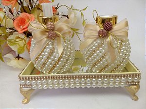 Kit Lavabo luxo Aspiral de pérolas