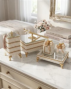 Conjunto para banheiro de pérolas