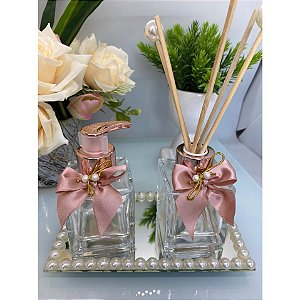 Kit lavabo luxo aromatizador de ambiente saboneteira com bandeja