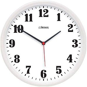 Relógio de Parede 26cm plástico branco 6126-021 Herweg