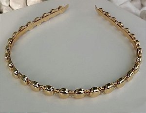 TIARA TRABALHADA BOLA OURO
