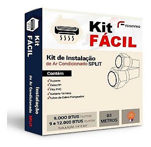 Kit Instalação Ar Split Comum 9000/12000 Btus Inverter 7 Mts