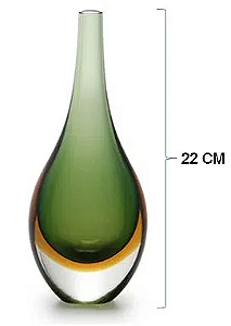 Vaso de vidro estilo gota bicolor (Verde+Âmbar) - Piú Design