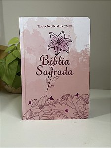 BÍBLIA PINK LÍRIO - LUXO COM ABAS