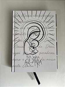BÍBLIA AVE MARIA - CAPA PRETA NOSSA SENHORA - LUXO COM ABAS
