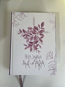 BÍBLIA AVE MARIA - CAPA ROSA FLORAL - LUXO COM ABAS