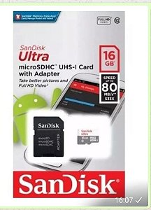 Memória SanDisk ultra original 16 giga