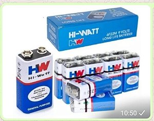 Bateria 9w (caixa com 10 peças)