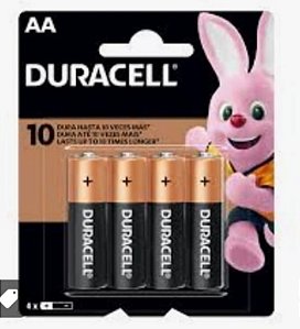 Pilha Duracell 2A pacote com 4 unidades