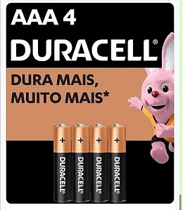 Pilha Duracell 3A com 4 unidades