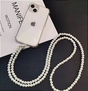 Cordão para celular grande de pérola