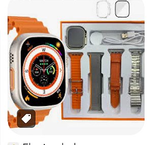 Relógio smartwatch com kit de pulseiras