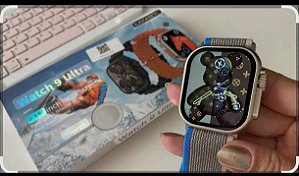 Relógio smartwatch com duas pulseiras e carregador de indução
