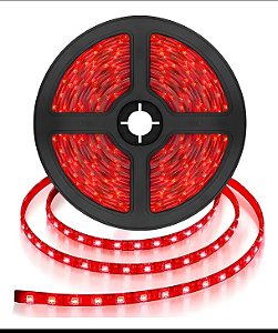 Fita de led vermelha com fonte