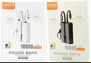 Power bank kaidi PD 20W saída TC/IOS