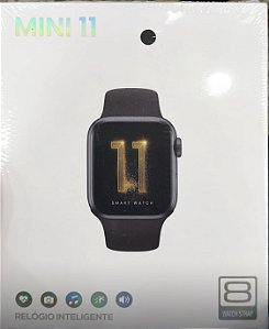 Relógio inteligente mini 11 (acompanha 8 pulseiras)